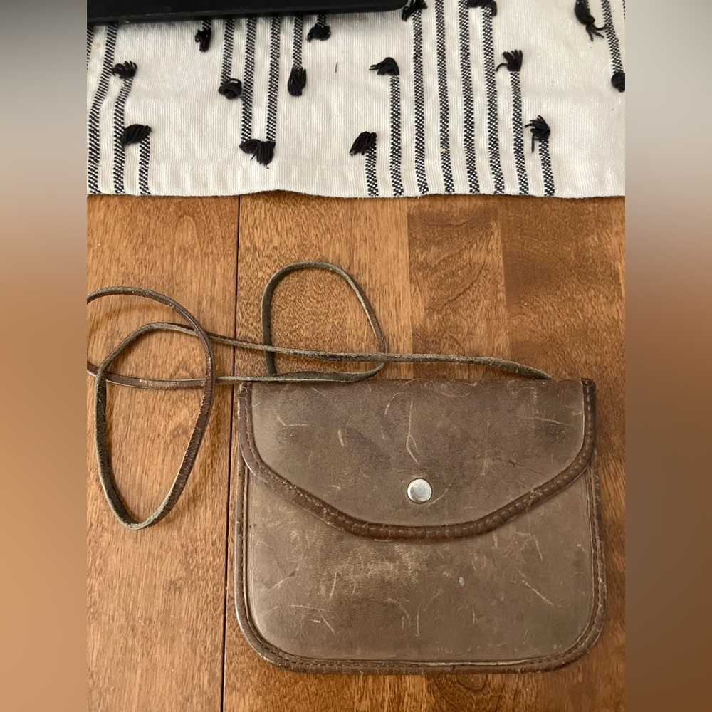 Michael Green Leather Crossbody Or Belt Satchel